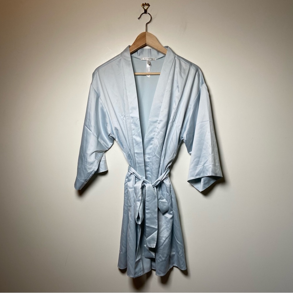 Flora Nikrooz Satin Robe Blue Medium Large